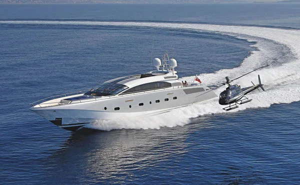 The 38-metre yacht photographed at sea.
